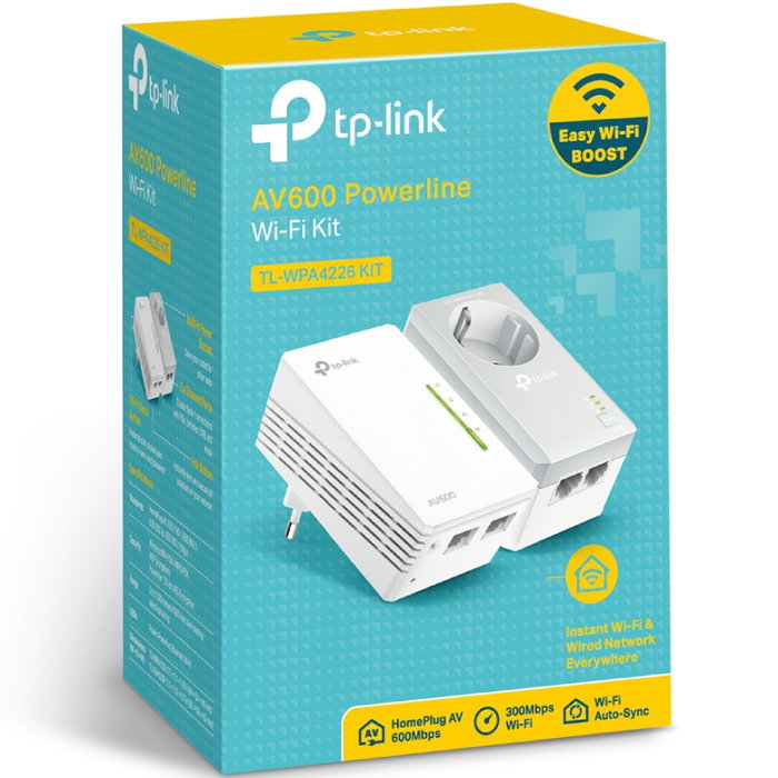 TP-Link TL-WPA4226 KIT Adaptador Powerline AV600 con Wi-Fi 300 Mbps